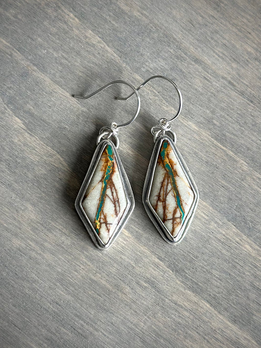 Diamond Royston Ribbon Turquoise Earrings