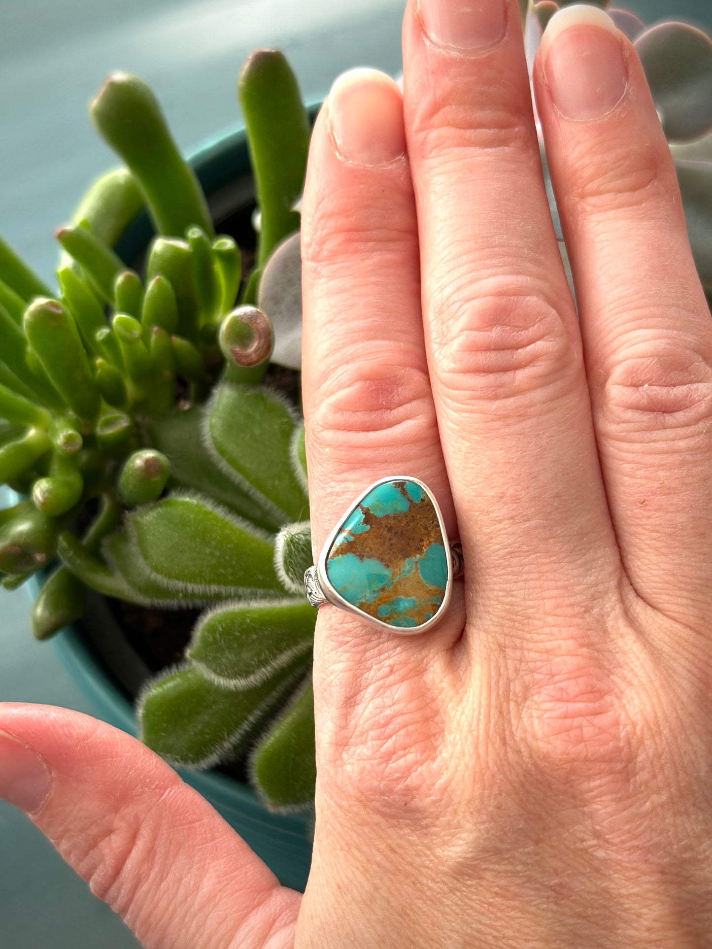 Rising Phoenix Turquoise Ring in size 8.75