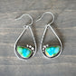 Sonoran Turquoise Teardrop Hoop Earrings in Blue-Green