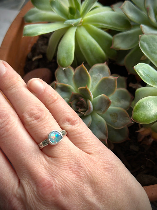 Coober Pedy Opal Stacking Ring size 7