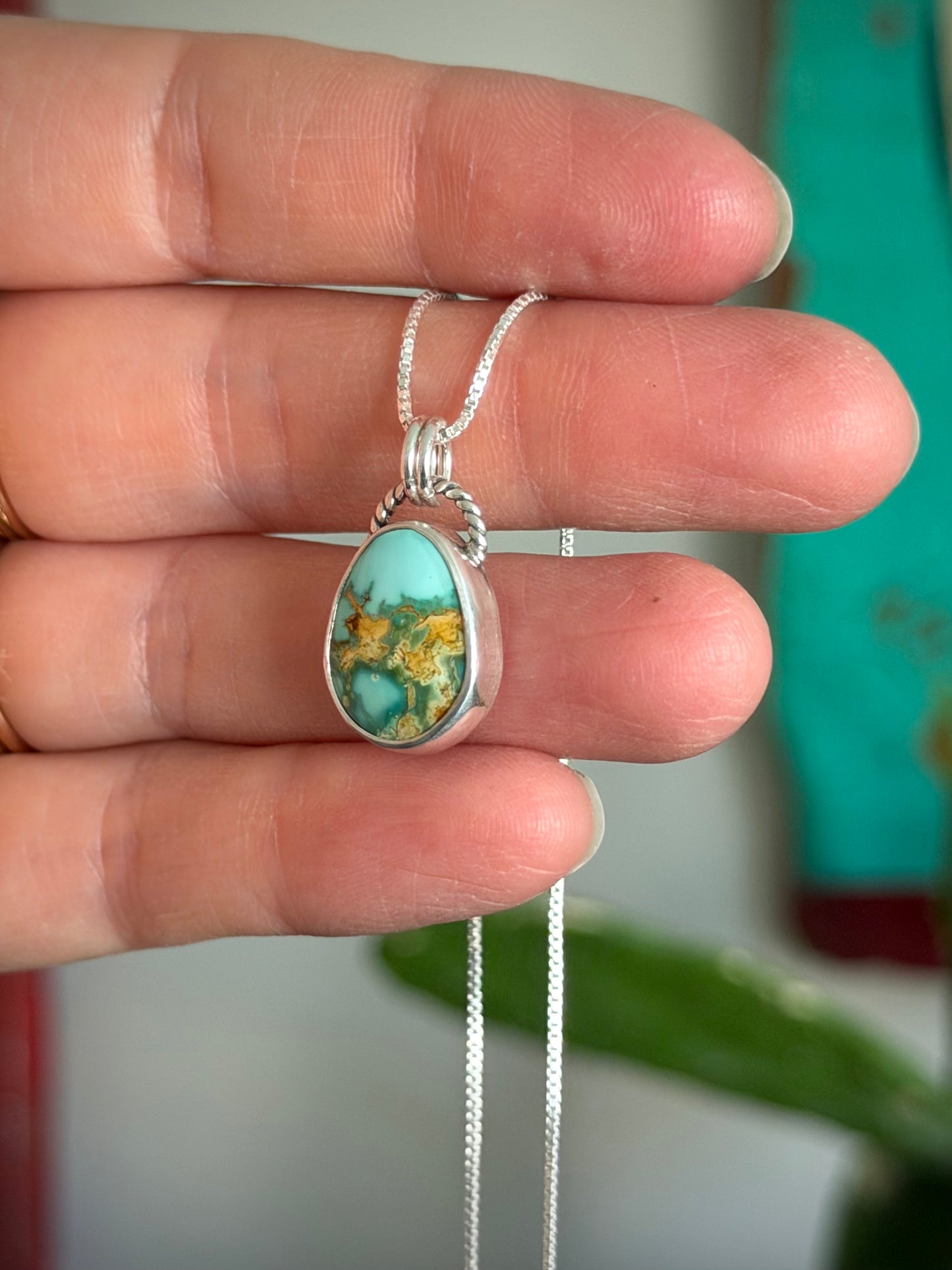 Royston Royal Blue Turquoise Necklace in Pale Blue and Gold