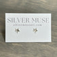 Star Stud Earrings in Sterling Silver Concave