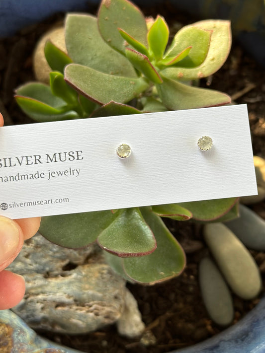 Moonstone Sterling Silver Stud Earrings