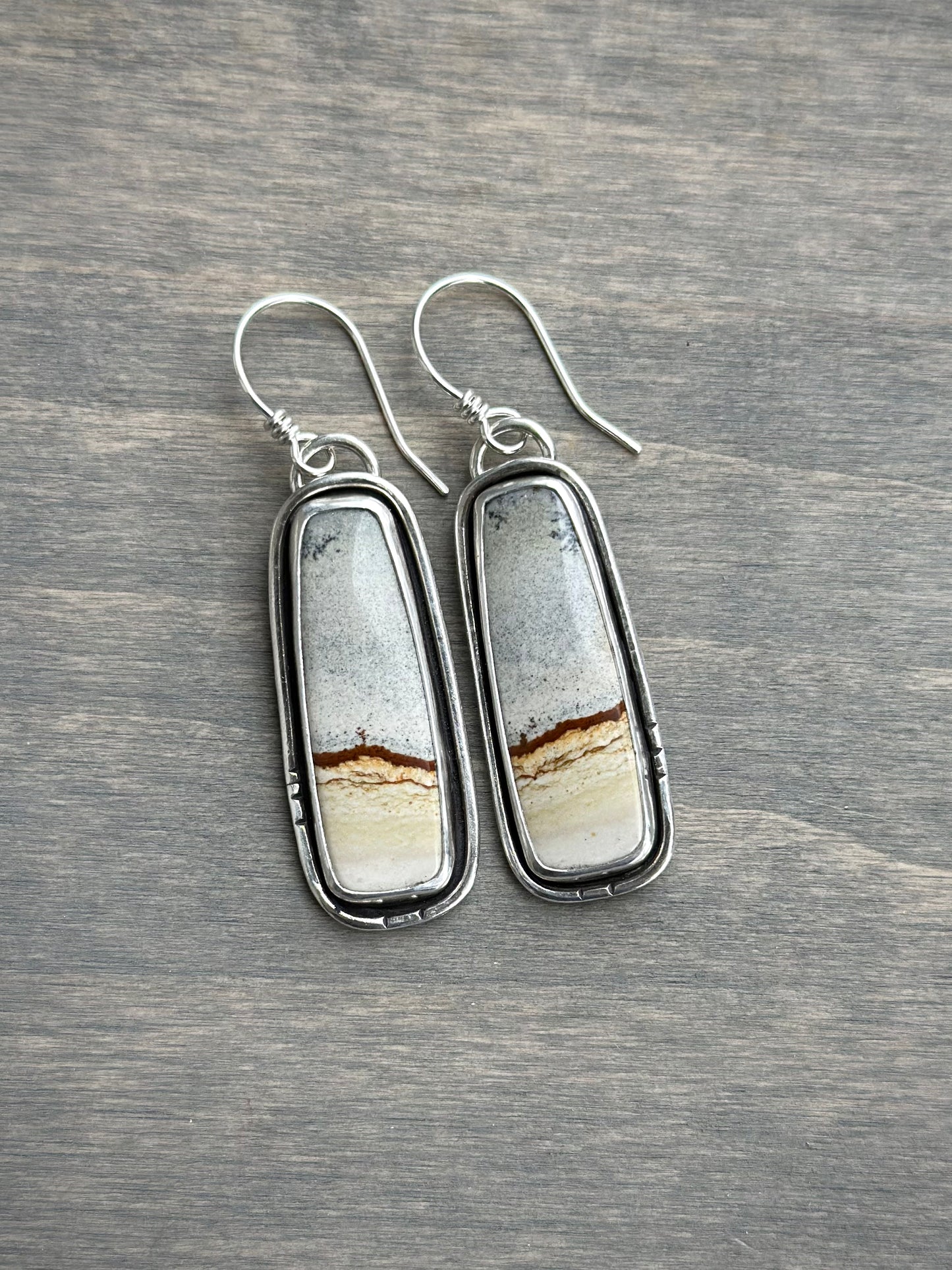 Chicken Track Jasper Bar Earrings