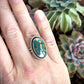 Morenci 2 Turquoise Twist Pyrite Loaded Ring in size 7