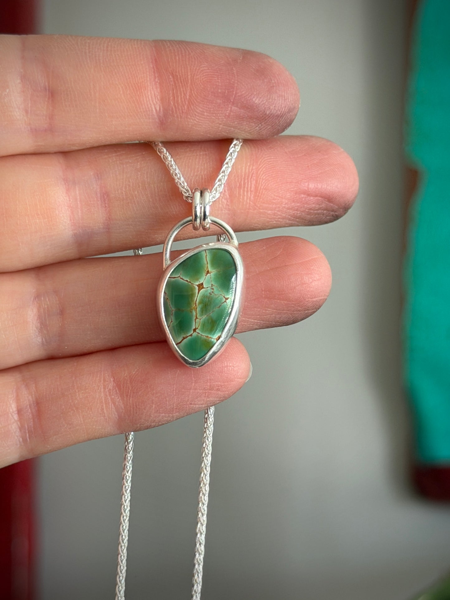 Turtleback Australian Variscite Pendant