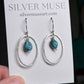 Blue Moon Turquoise Bead + Hoop Dangle Earrings