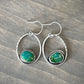 Small Sonoran Turquoise Hoop Earrings in Green