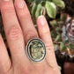 Morenci 2 Turquoise Twist Pyrite Loaded Ring in size 7.75