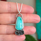 Natural Kingman Turquoise Double Flower Pendant