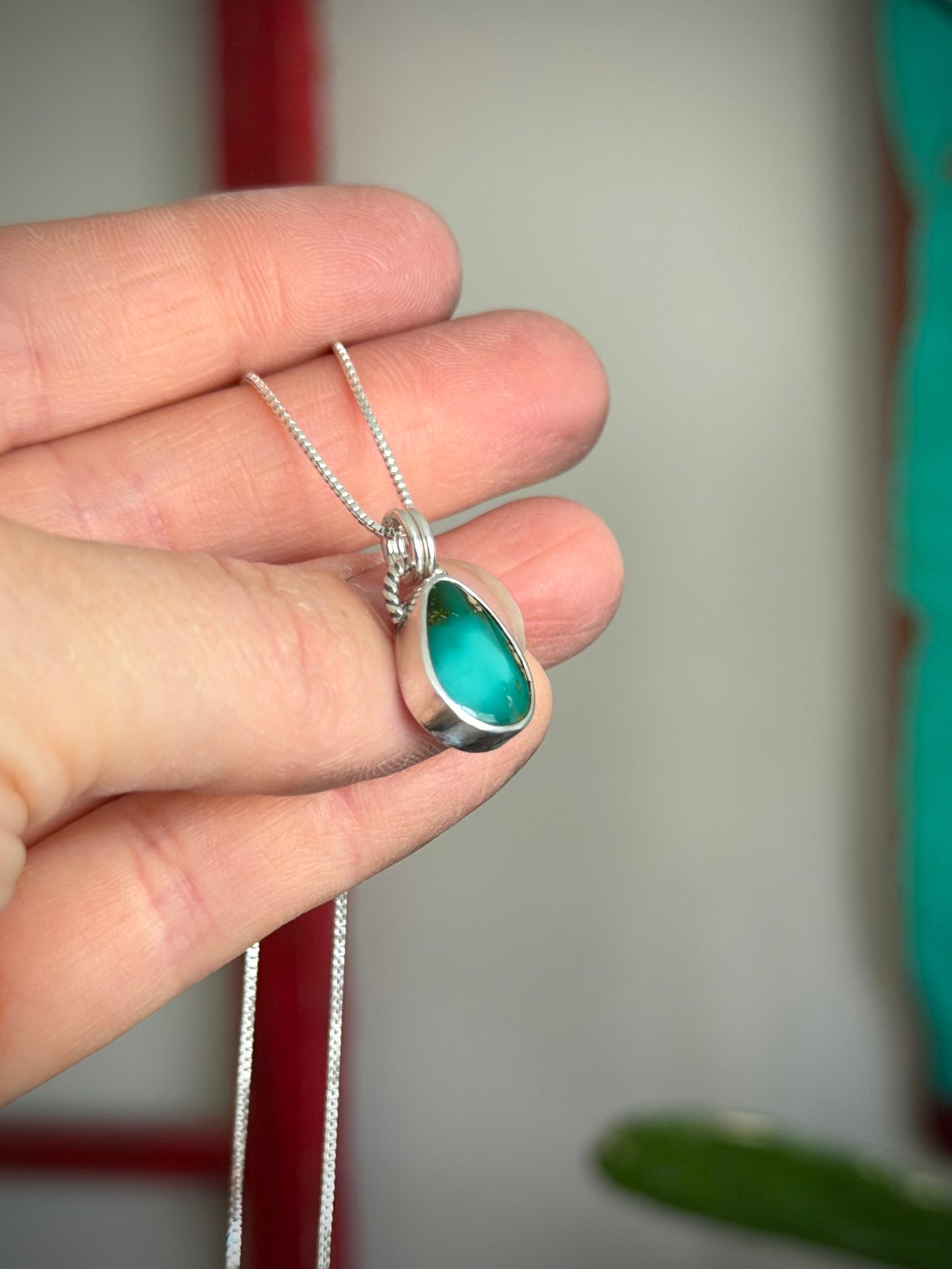 Royston Royal Blue Turquoise Necklace in Teal Teardrop