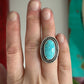 Natural Kingman Turquoise Twist Ring in size 6.75
