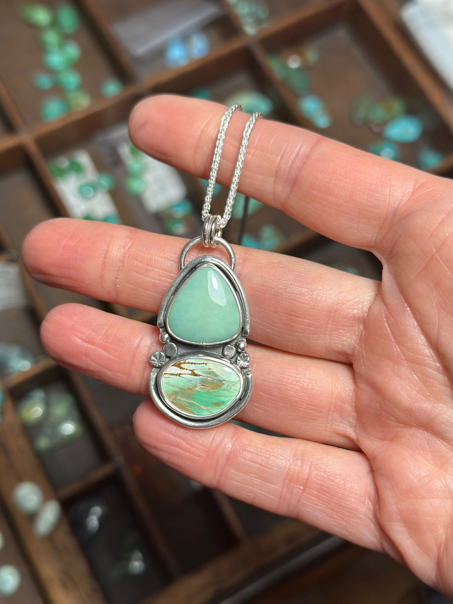Desert Bloom + Australian Variscite Totem Necklace