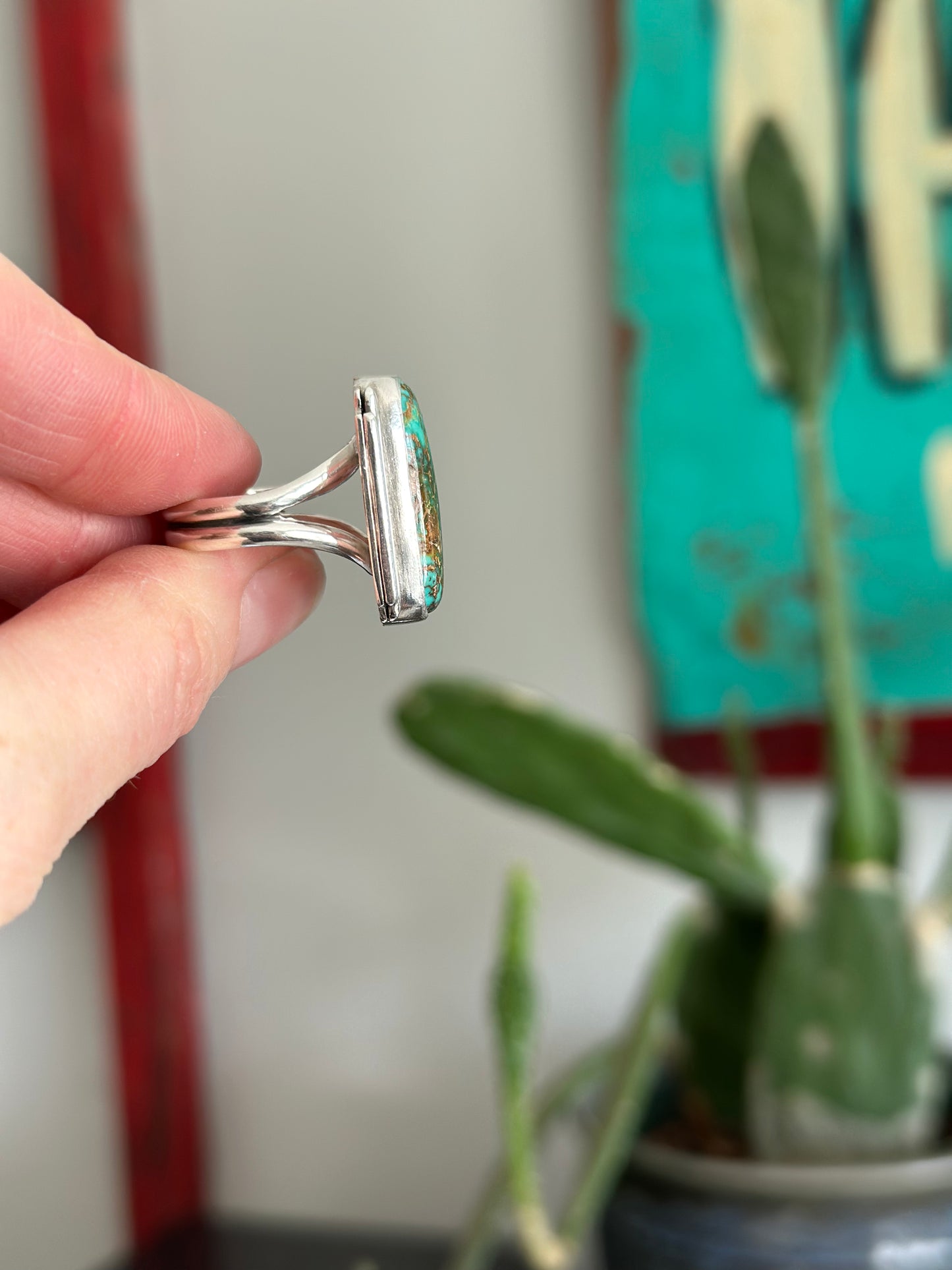 Patagonia Turquoise Art Deco Ring in size 9.5 to 9.75