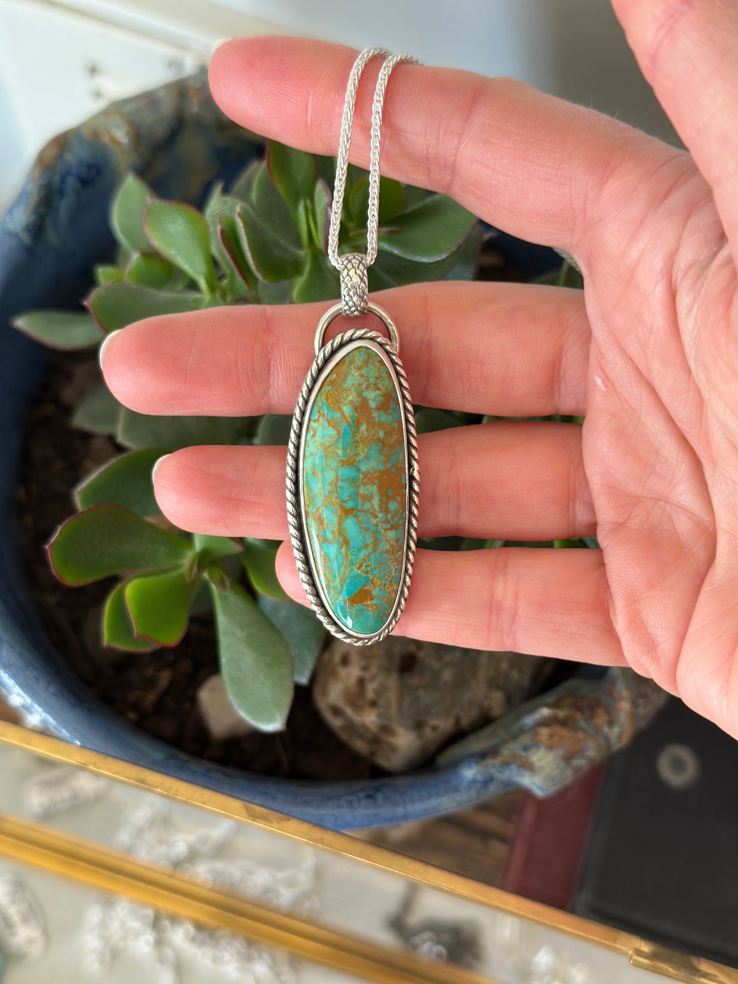 Rising Phoenix Turquoise Pendant