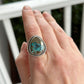 Morenci 2 Turquoise Pyrite Loaded Ring in size 9.5