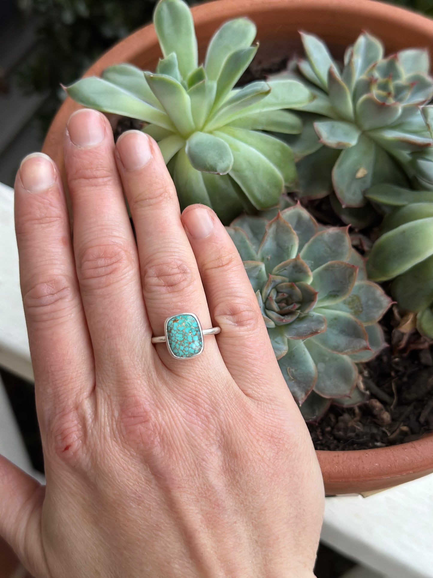 Catalina Turquoise Ring in Blue in size 7