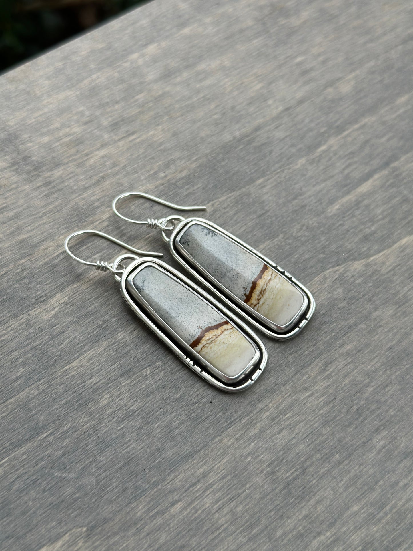 Chicken Track Jasper Bar Earrings