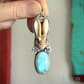 Laura Mears Rabbit Hare Pale Royston Turquoise Pendant with Succulents