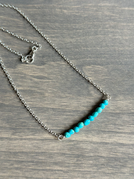 Blue Ridge Turquoise Bead Bar Necklace