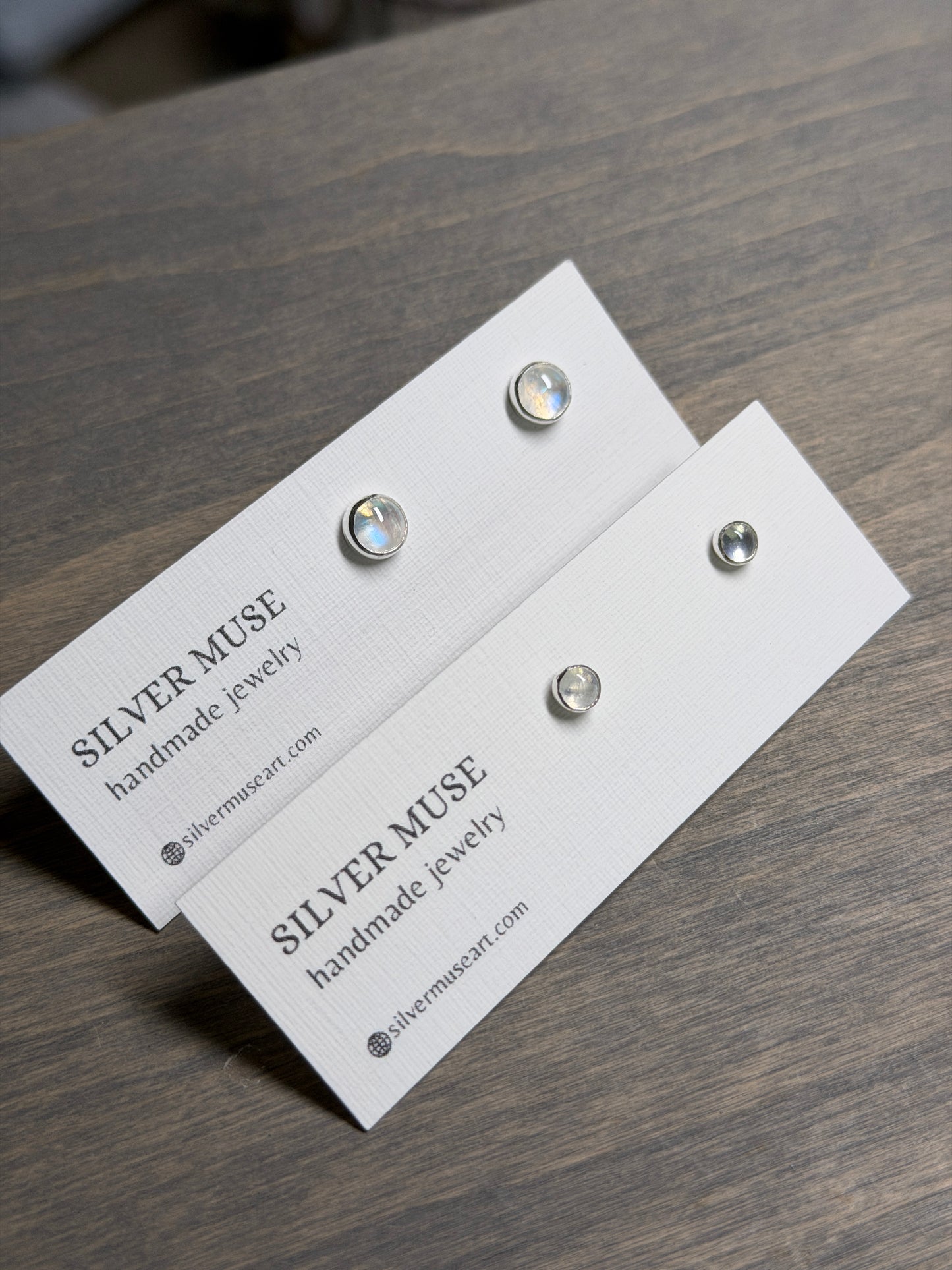 Moonstone Sterling Silver Stud Earrings