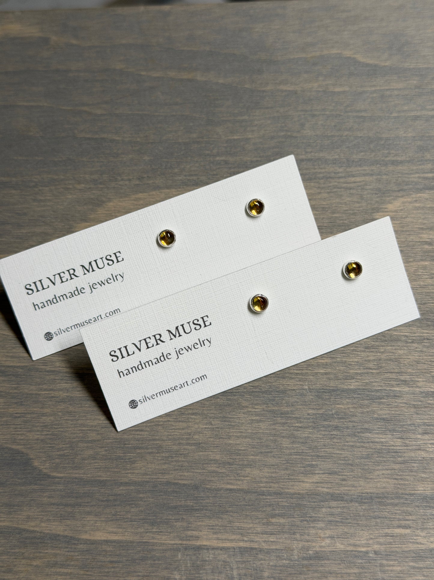 Citrine Sterling Silver Stud Earrings