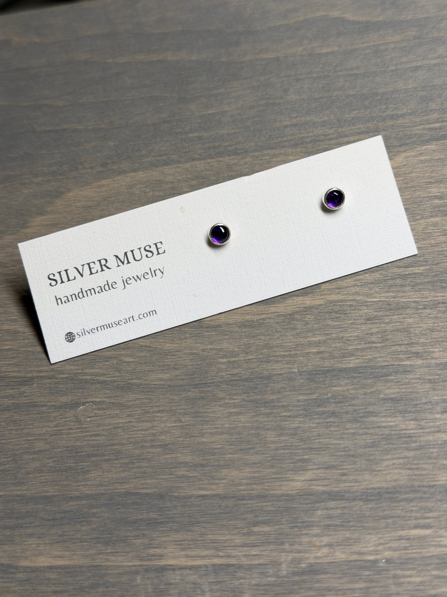 Amethyst Sterling Silver Stud Earrings