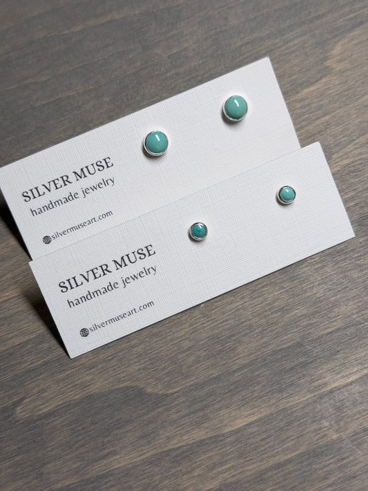 Fox Turquoise Sterling Silver Stud Earrings