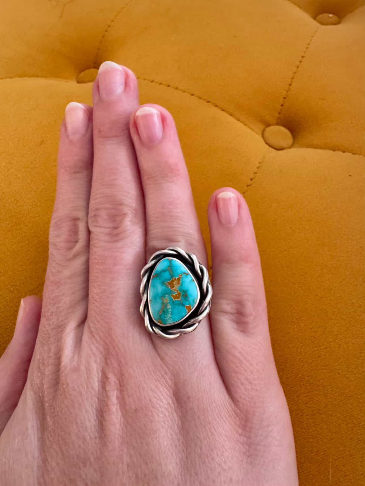 MTO Royston Turquoise Twist Ring