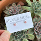 Pink Conch Shell Stud Earrings in Sterling Silver