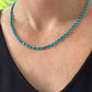 Turquoise Beaded RED Silk Necklace