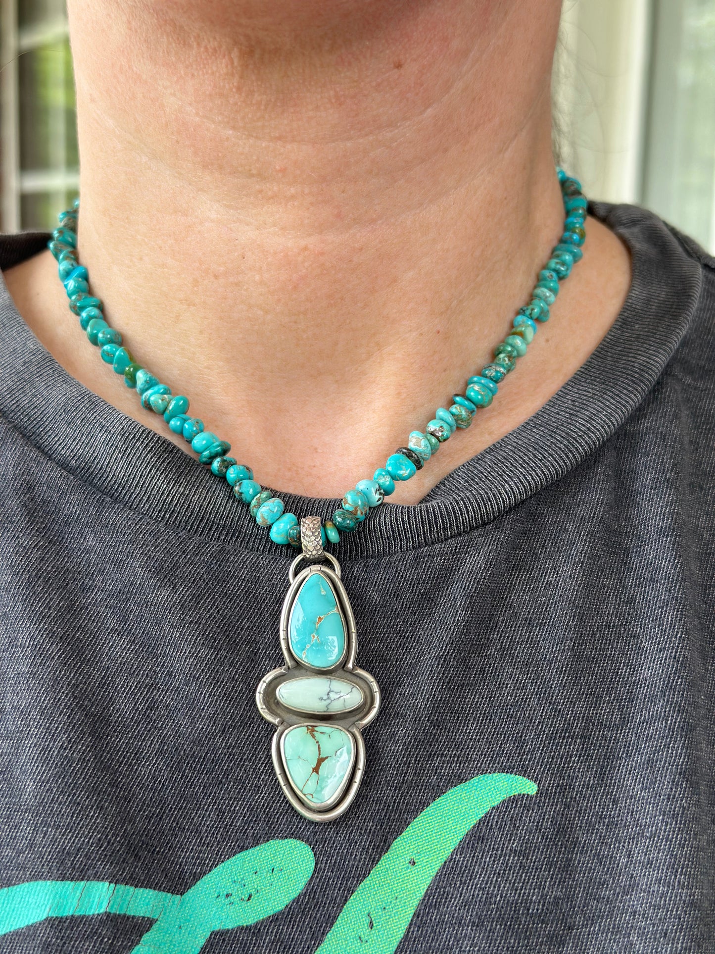 Color Totem Royston Turquoise + Emerald Basin Variscite Pendant