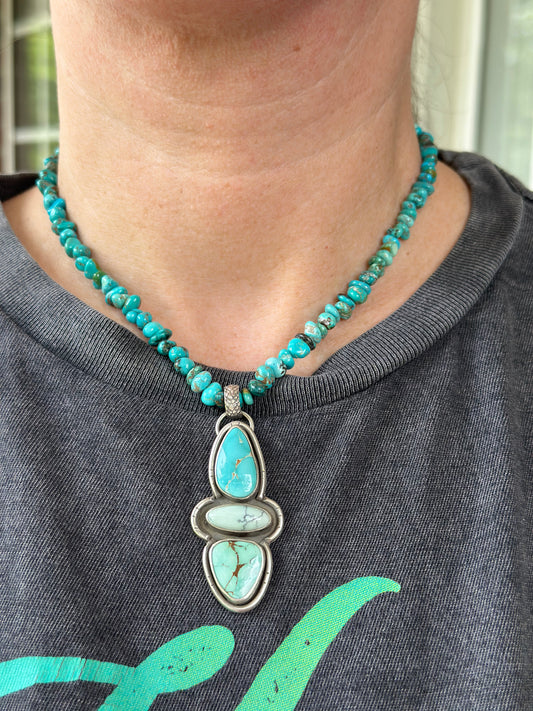 Color Totem Royston Turquoise + Emerald Basin Variscite Pendant