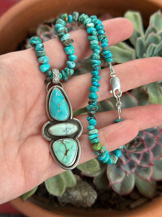 Color Totem Royston Turquoise + Emerald Basin Variscite Pendant