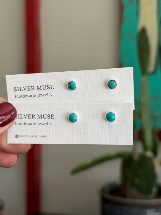 Turquoise Sterling Silver Stud Earrings