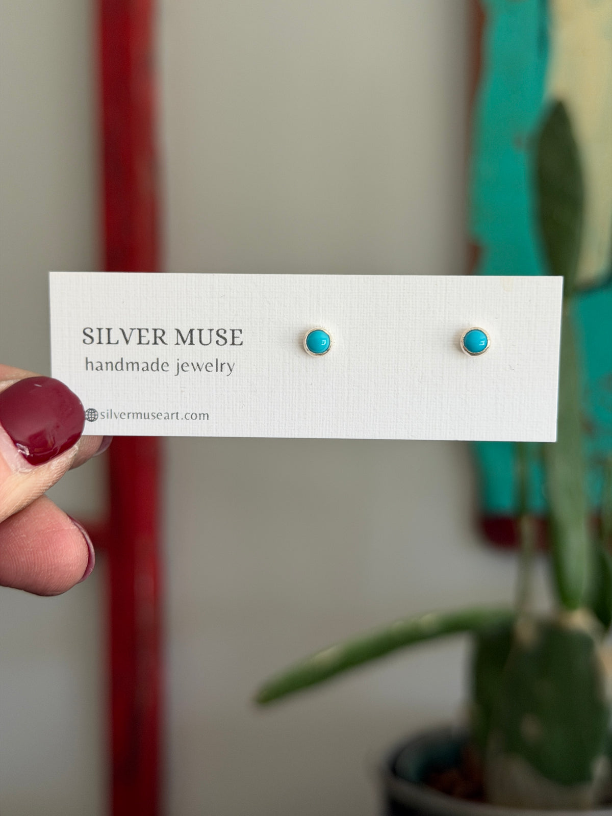 Turquoise Sterling Silver Stud Earrings