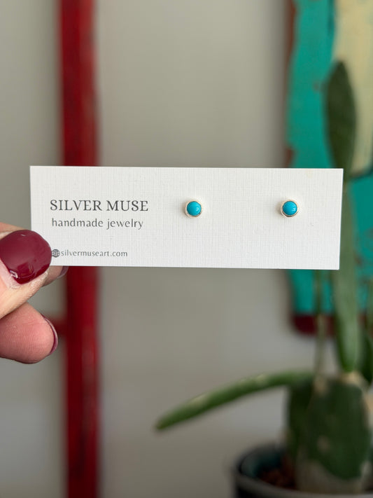 Turquoise Sterling Silver Stud Earrings