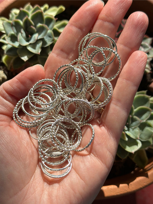 Stacking Rings in Sterling Silver