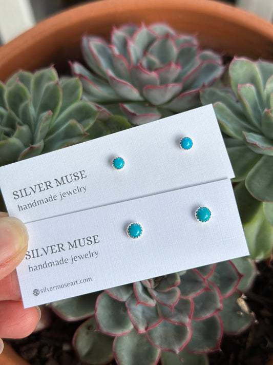 Turquoise Sterling Silver Stud Earrings