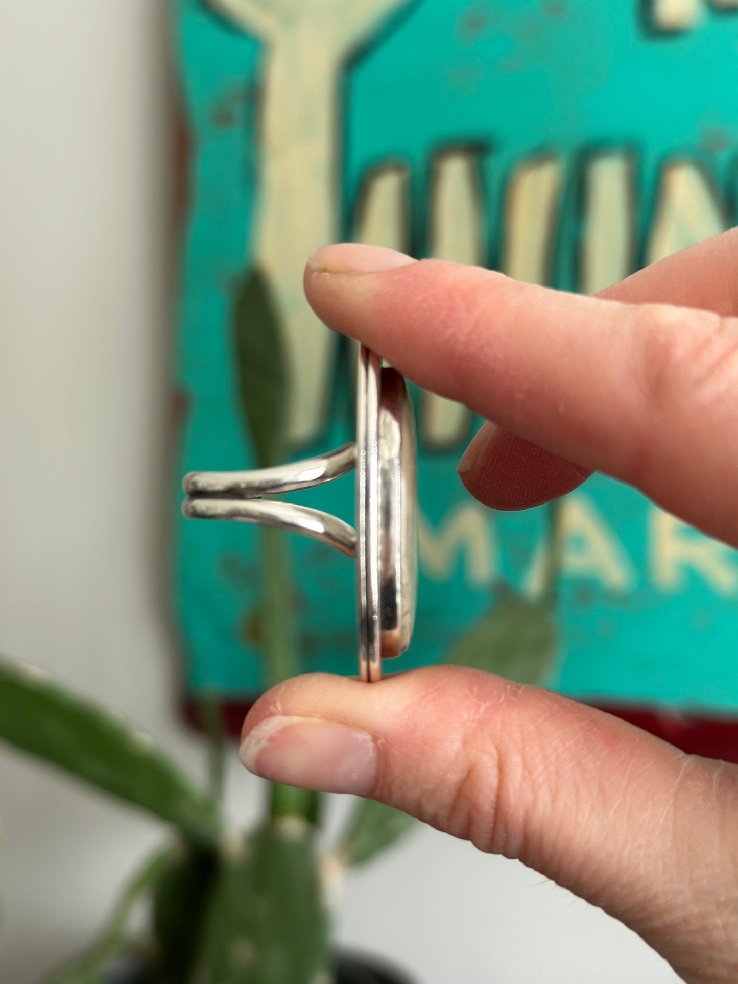 Royston Ribbon Turquoise Ring in size 8.75 to 9