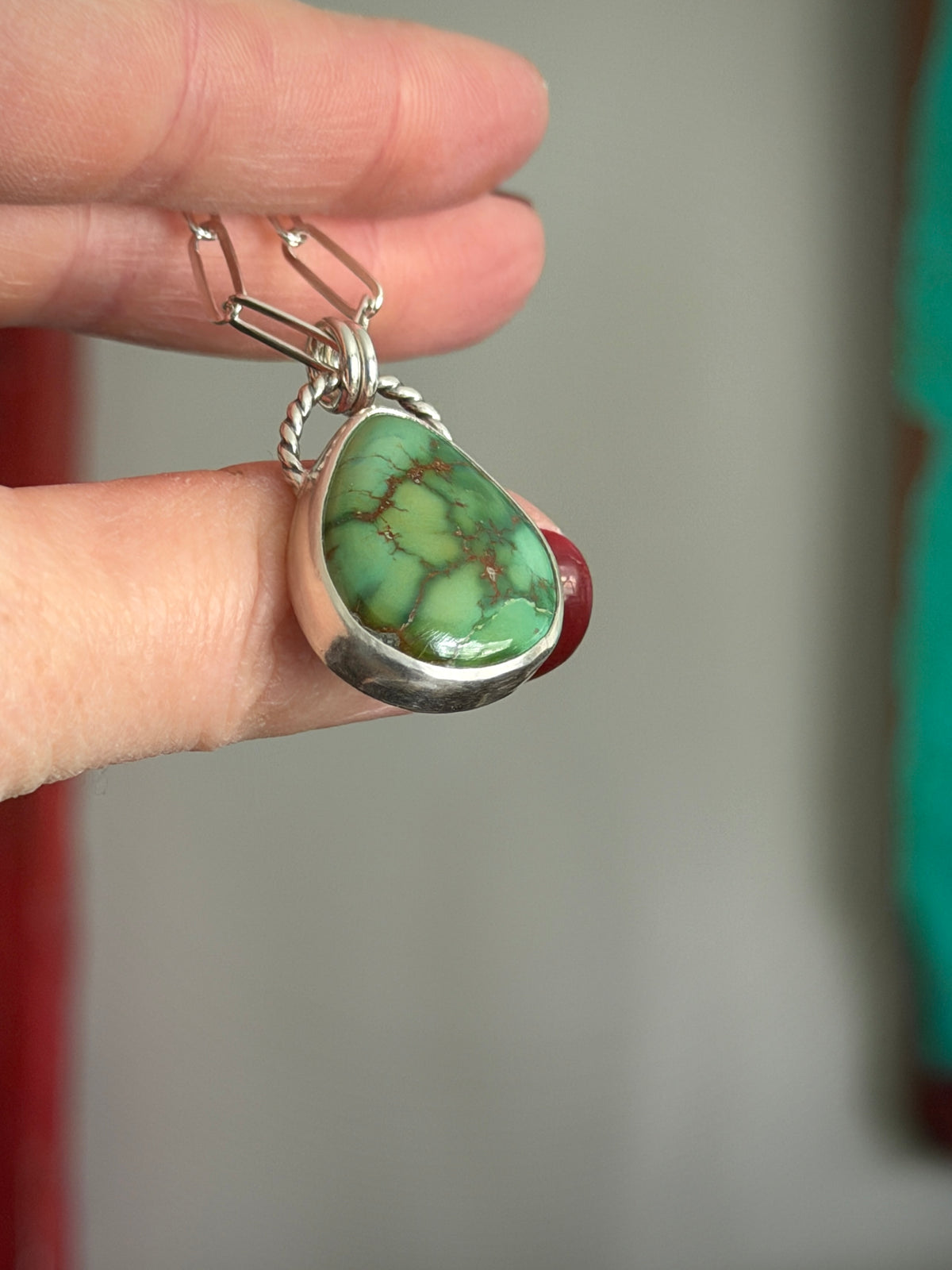 Emerald Valley Turquoise Teardrop Pendant