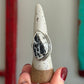 White Buffalo Art Deco Ring size 8.5 STAMPED BAND