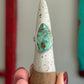 Fox Turquoise Ring size 7 STAMPED BAND