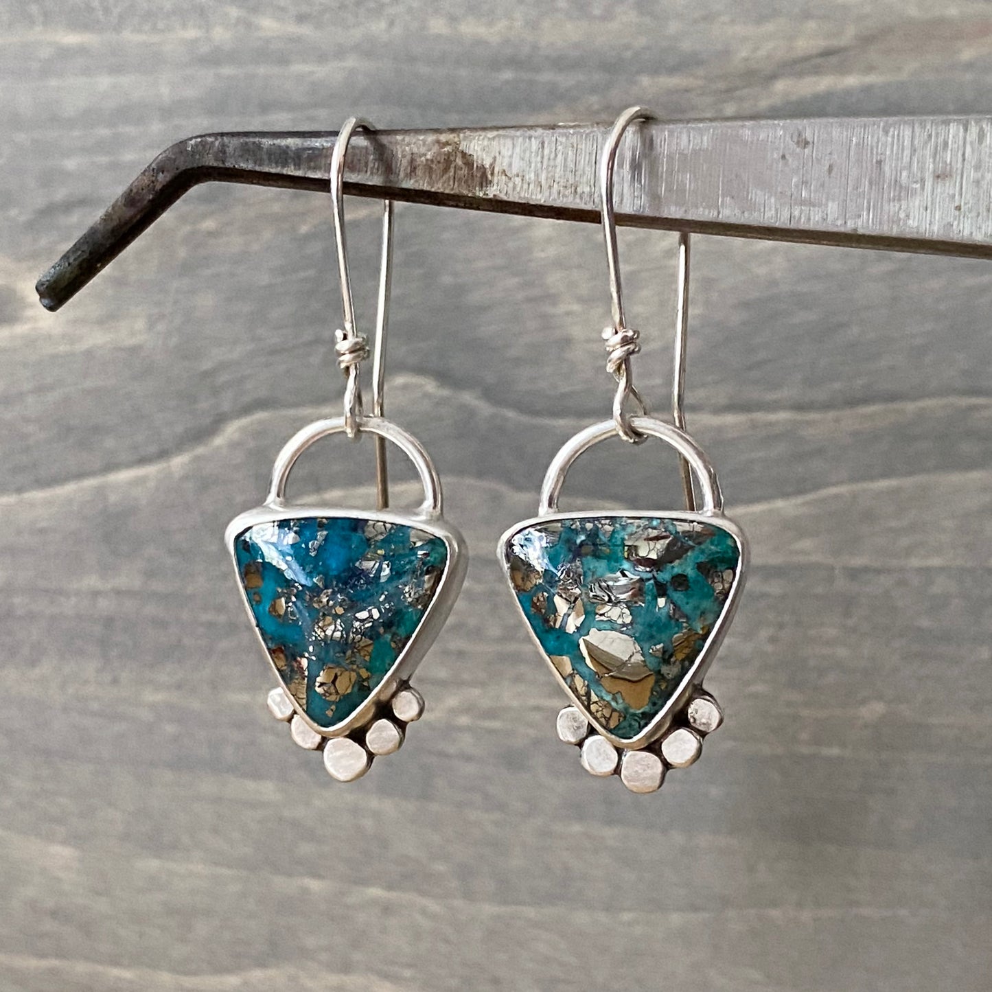 Morenci 2 Turquoise Trillion Earrings