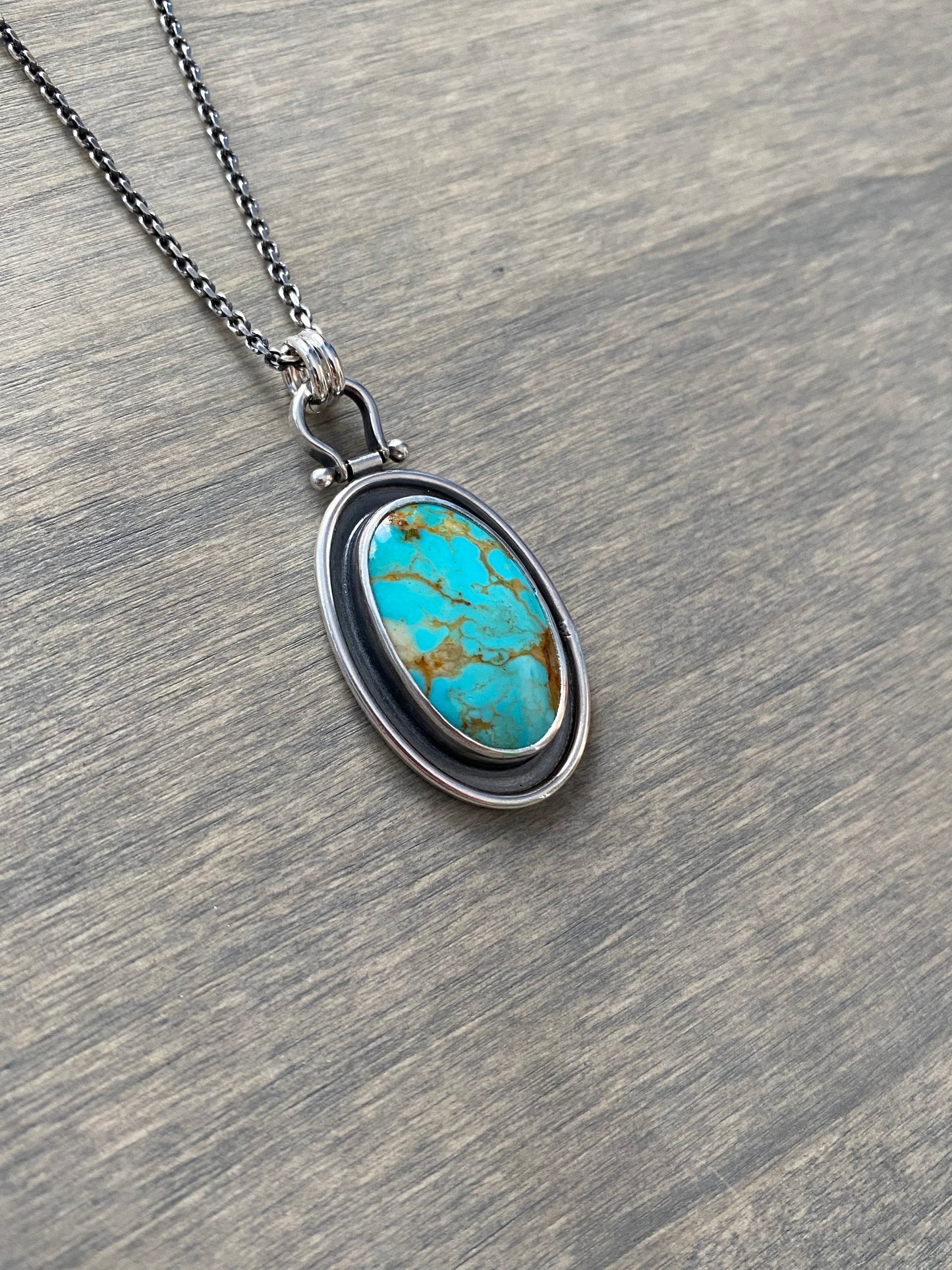 Rising Phoenix Turquoise Shadowbox Pendant