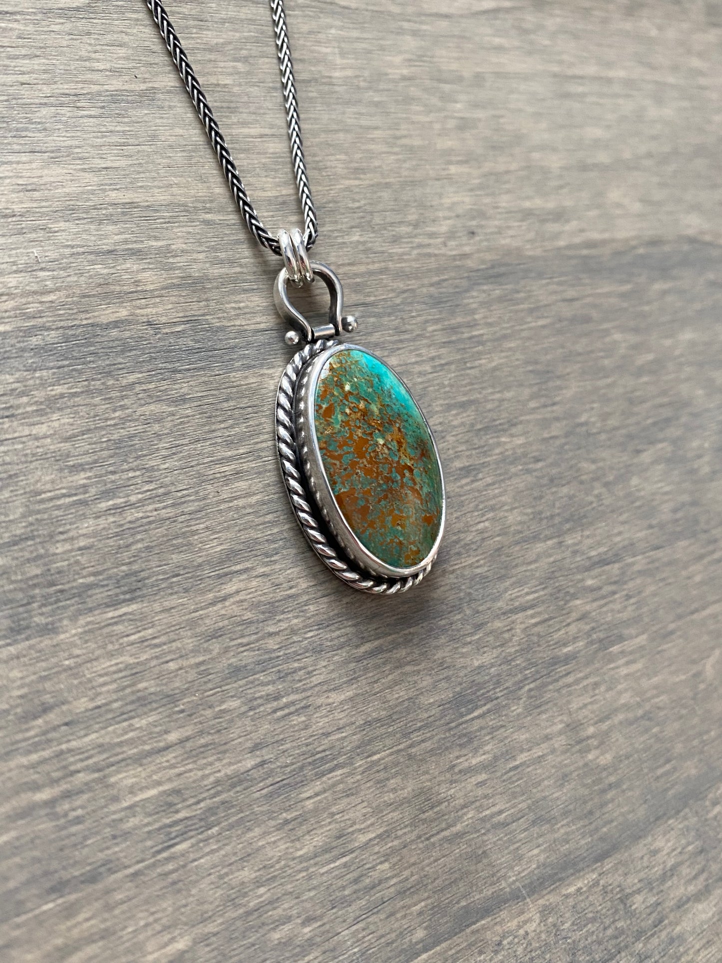 Rising Phoenix Turquoise Green Pendant