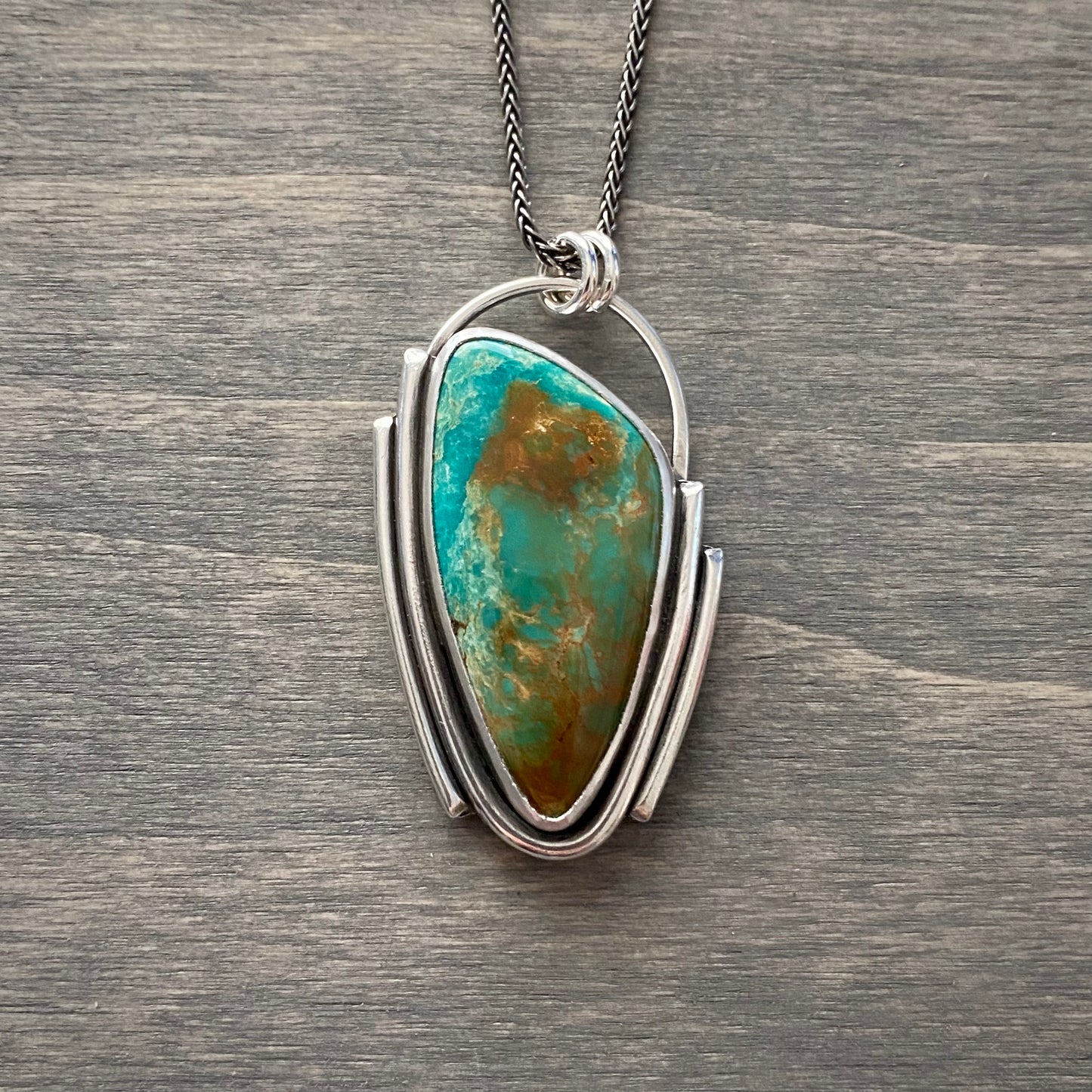 Royston Turquoise Pendant in Art Deco Style