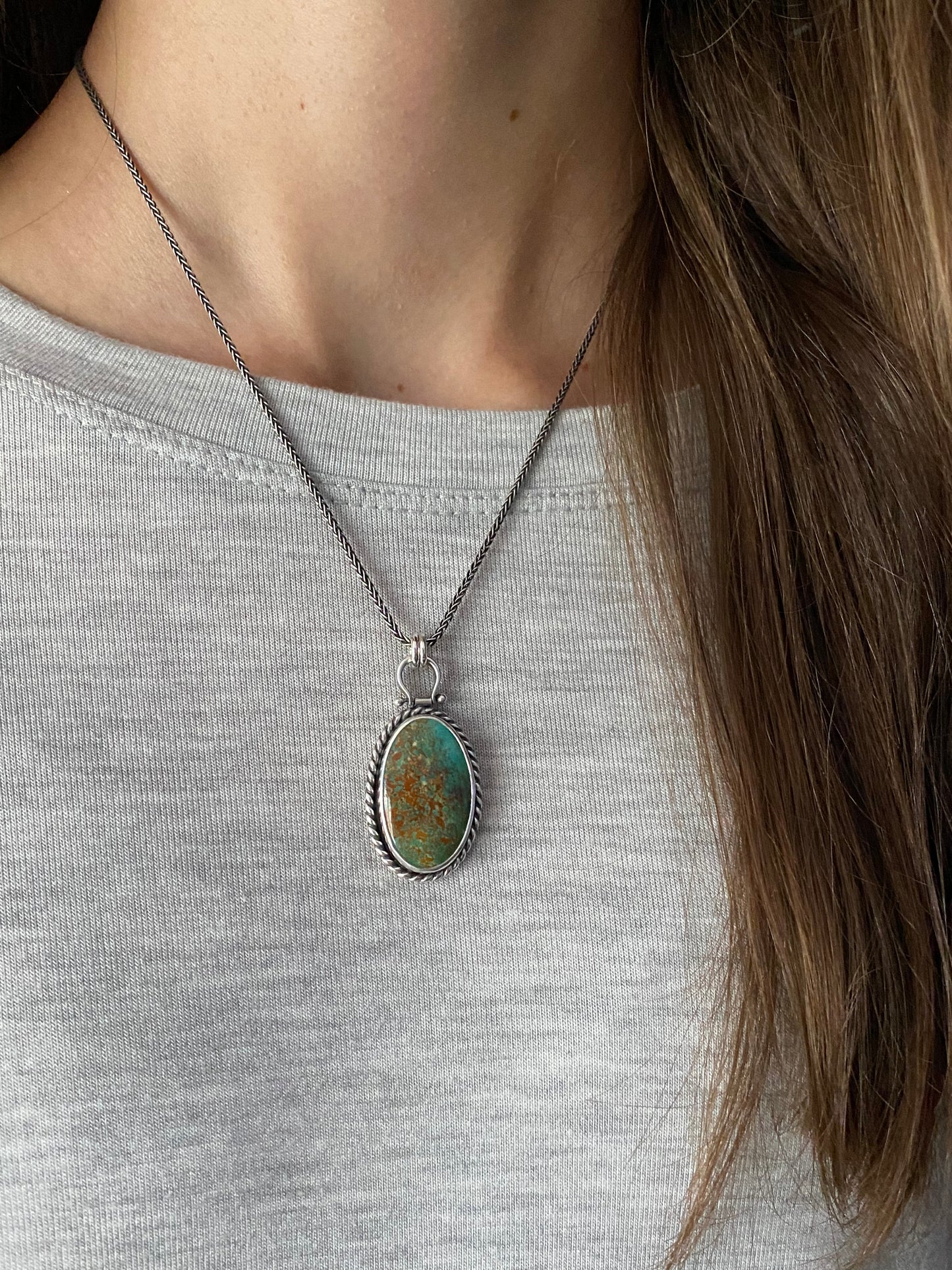 Rising Phoenix Turquoise Green Pendant