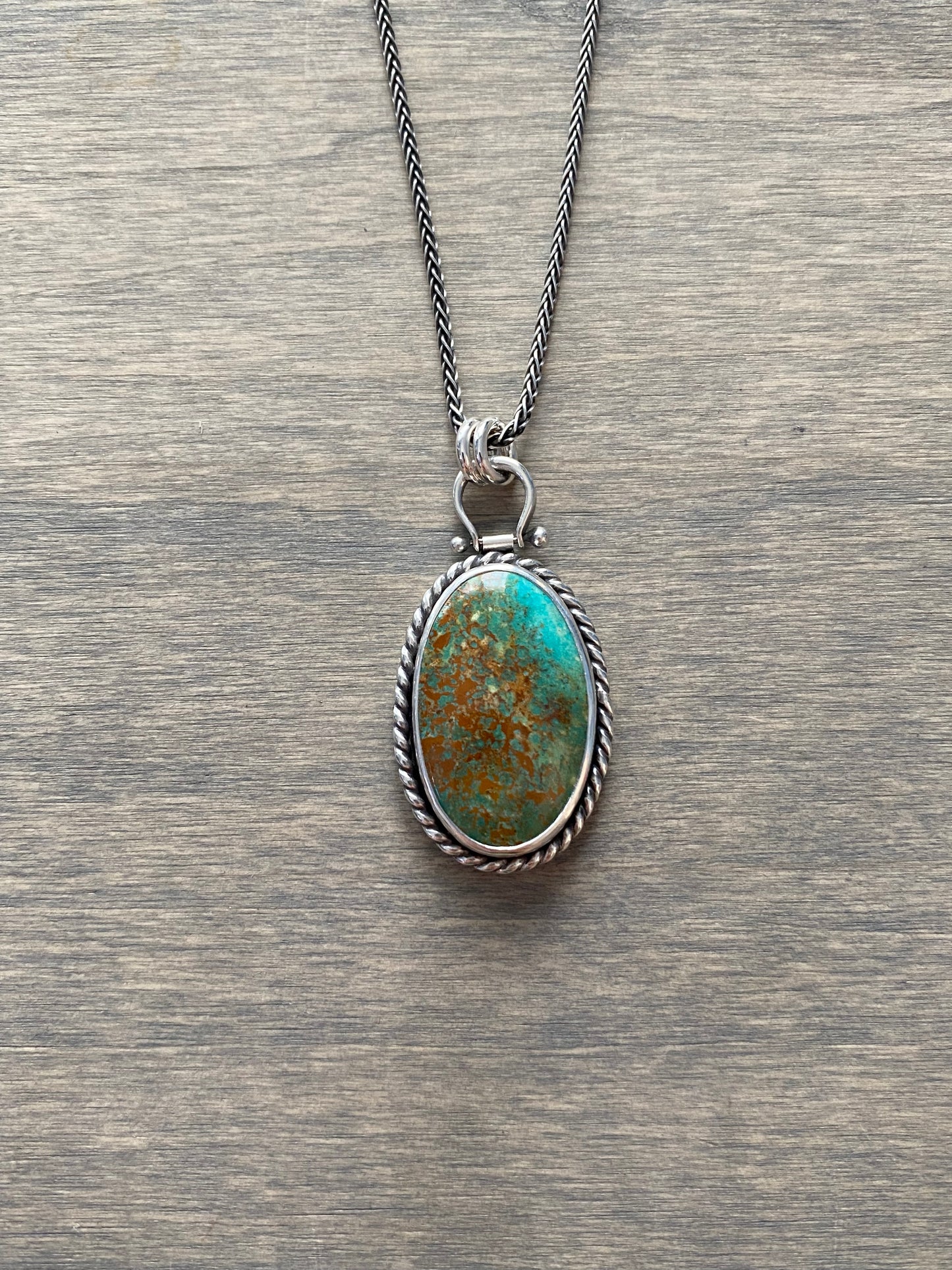 Rising Phoenix Turquoise Green Pendant