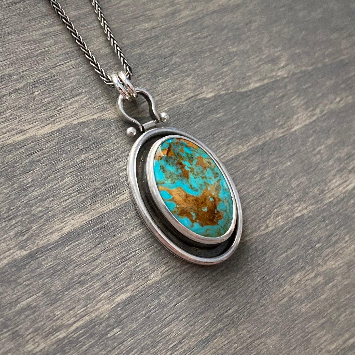 Rising Phoenix Turquoise Shadowbox Pendant